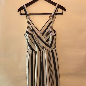 Blue and White Stripped Romper